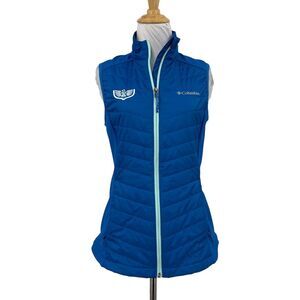Columbia Vest Womens XS Extra Small Blue Omni Heat Full Zip Insulated Jacket